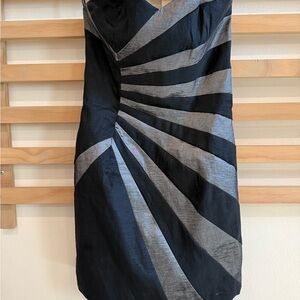 Vintage Jessica McClintock Black and Silver Dress